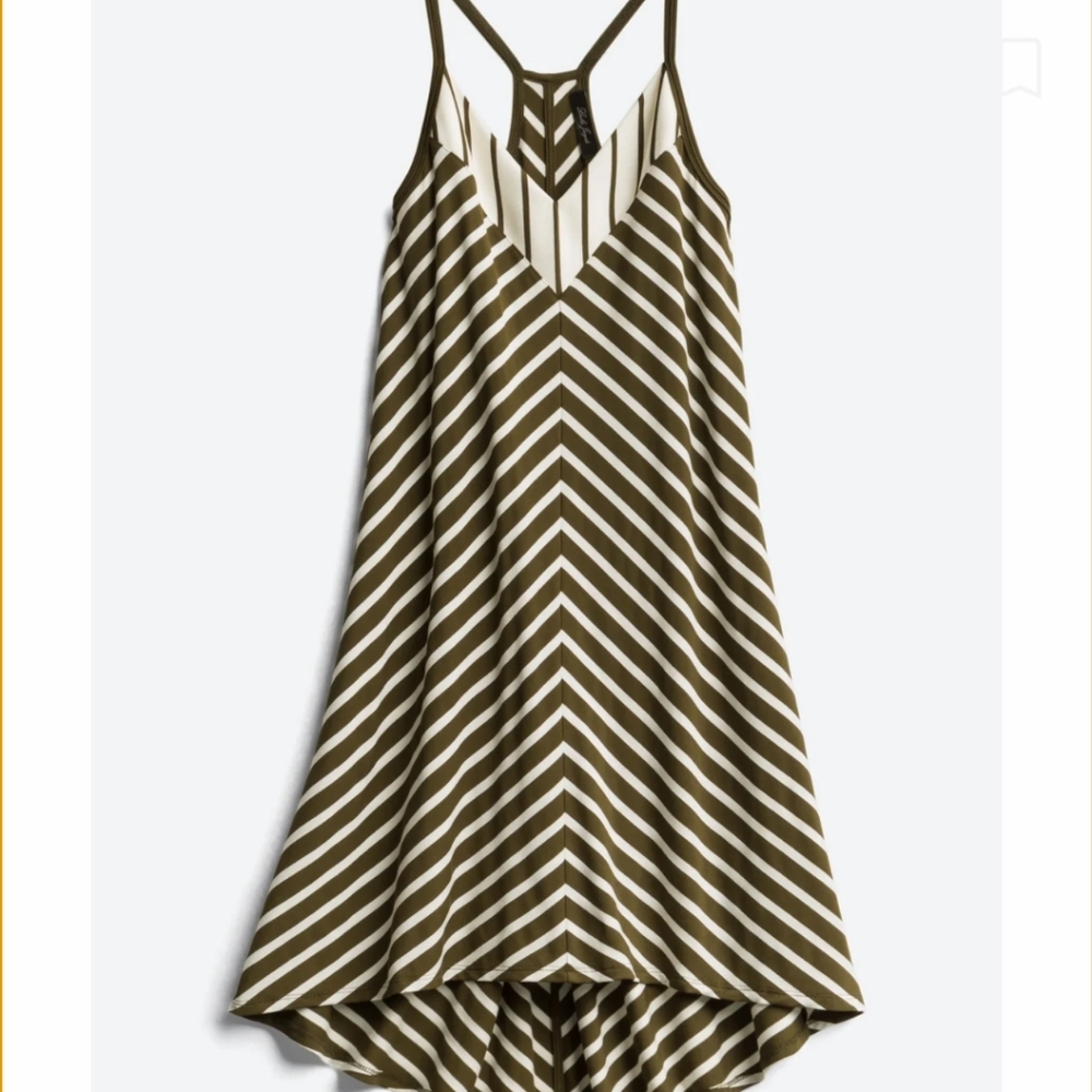 High low midi striped dress